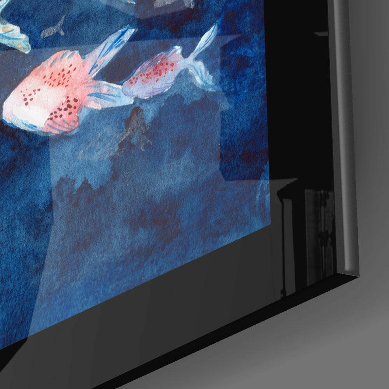 Colorful Fishes Glass Wall Art