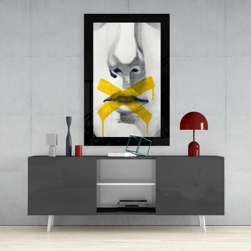 No Talking Glass Wall Art