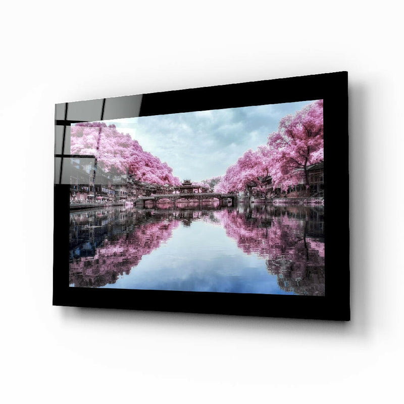 Sakura Trees Glass Wall Art