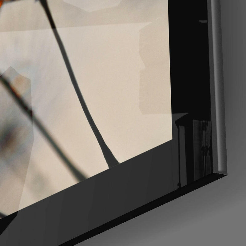 Cinnamon Dandelion Glass Wall Art