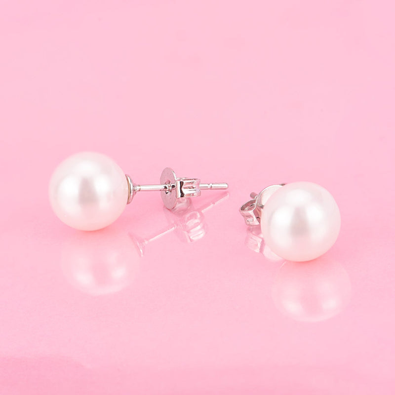 4.00 CTTW Sterling Silver Genuine Cultured Pearl Earring
