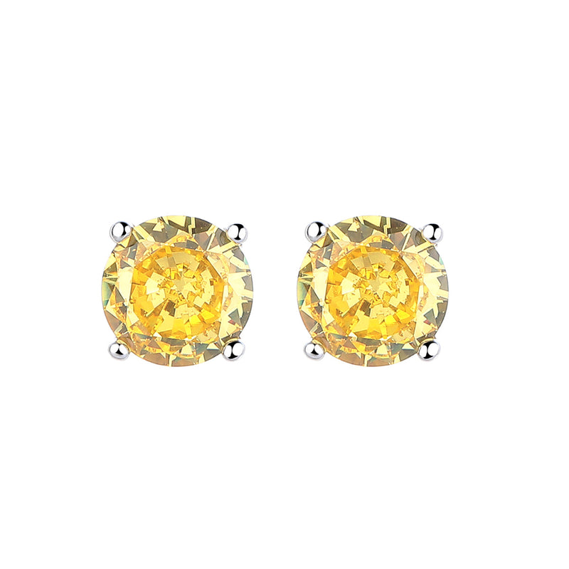 14K Gold and Sterling Silver Stud Earrings In Sapphire. Emerald and Citrine Options
