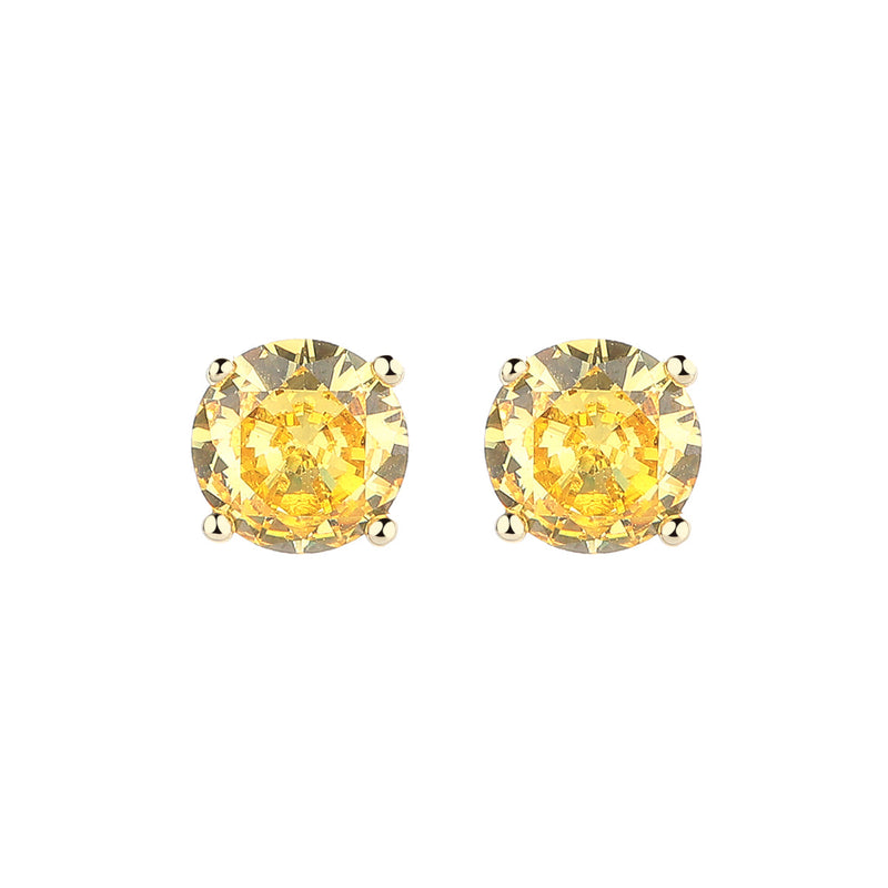 14K Gold and Sterling Silver Stud Earrings In Sapphire. Emerald and Citrine Options