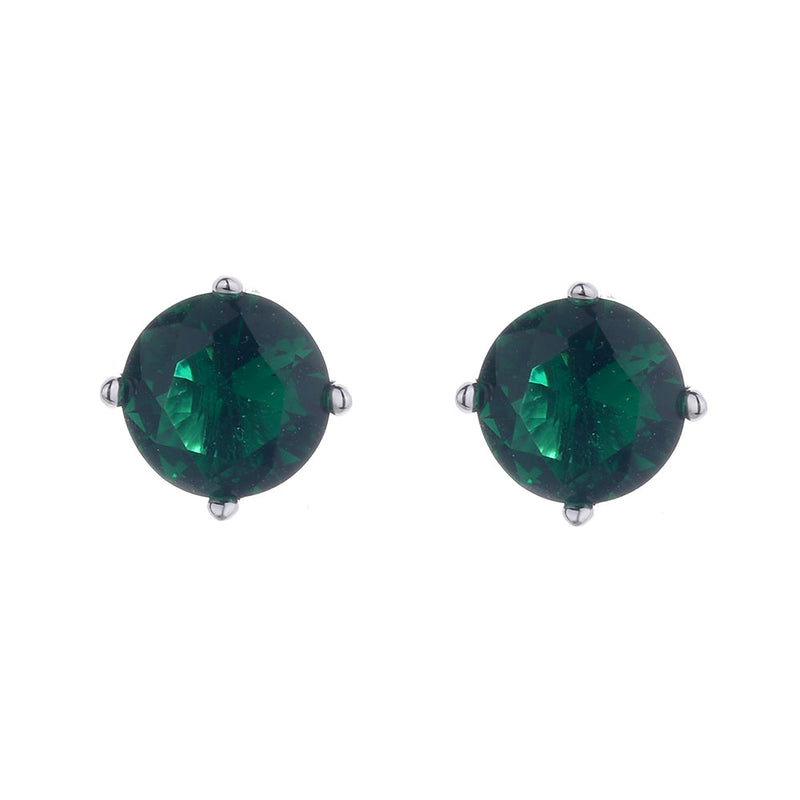 14K Gold and Sterling Silver Stud Earrings In Sapphire. Emerald and Citrine Options