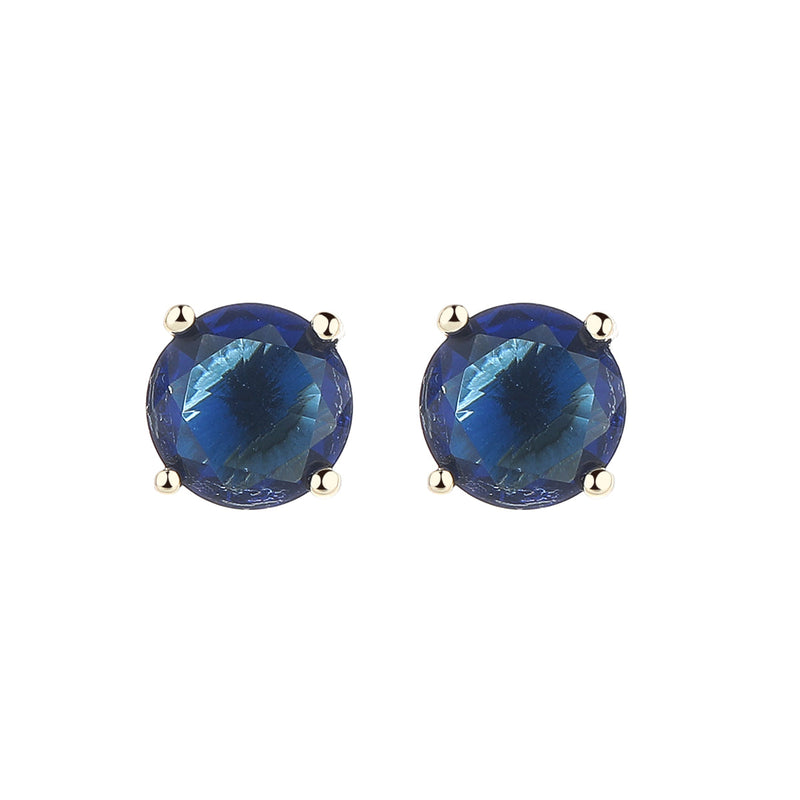 14K Gold and Sterling Silver Stud Earrings In Sapphire. Emerald and Citrine Options