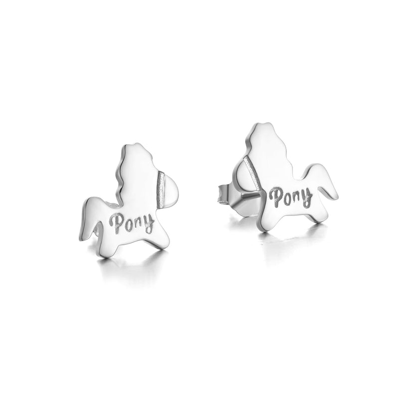 18k Gold and Sterling Silver Pony Earring