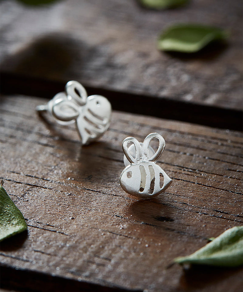 Sterling Silver Bee Stud Earring