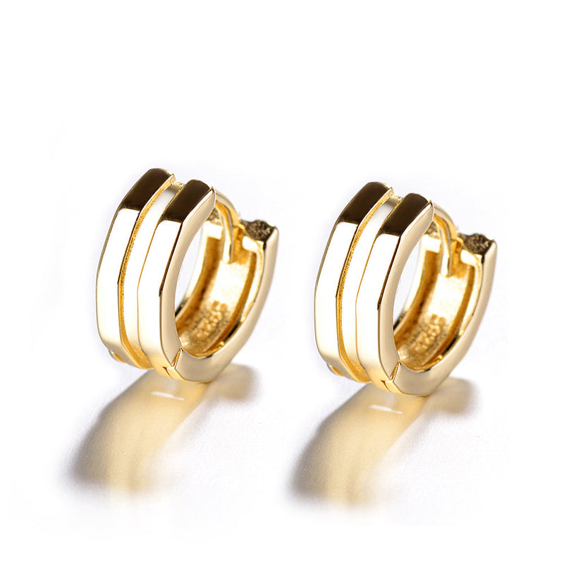 Sterling Silver Geometric Minimalist Huggie Earring