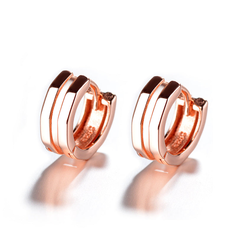 Sterling Silver Geometric Minimalist Huggie Earring