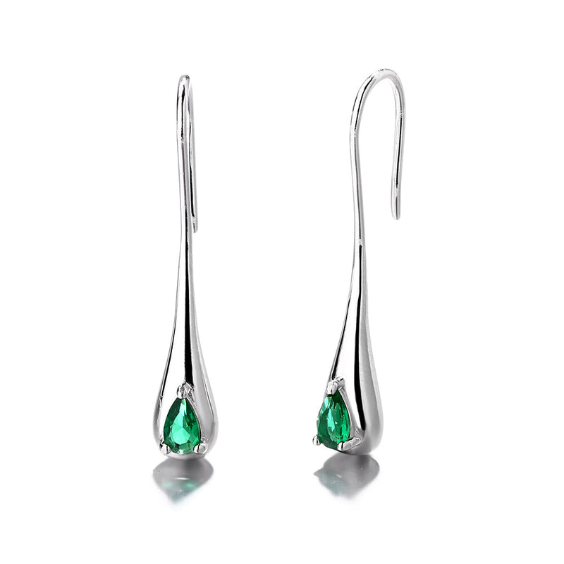 Sterling Silver Gemstone Water Drop Earrings