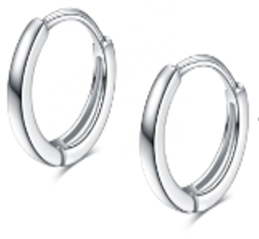 Sterling Silver Huggie 16 mm Hoop Earrings