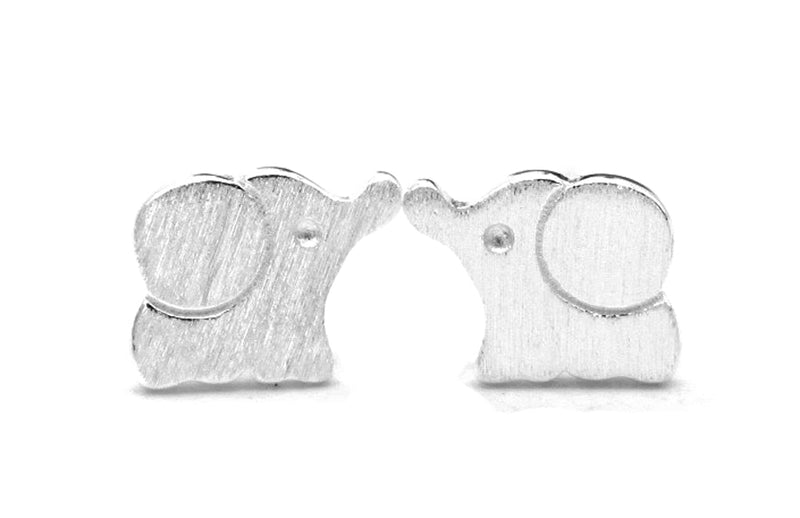 Sterling Silver Elephant Stud Earrings