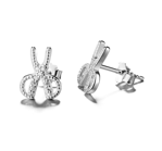 Sterling Silver Scissor Stud Earrings crystals from Swarovski