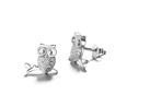 Sterling Silver Owl Stud Earrings