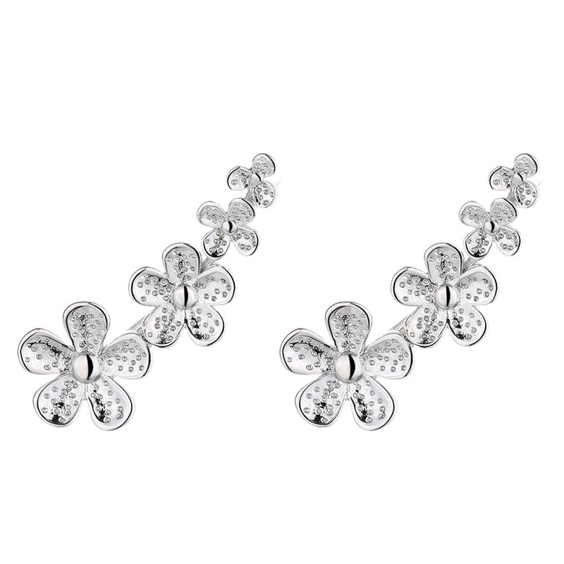 Sterling Silver Flower Ear Climber