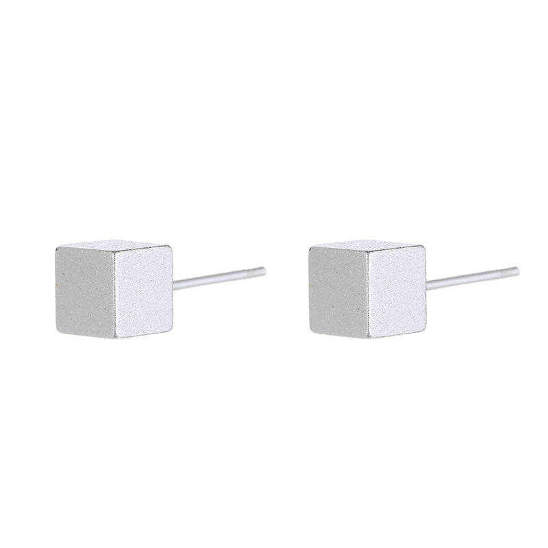 Sterling Silver Cube Earrings