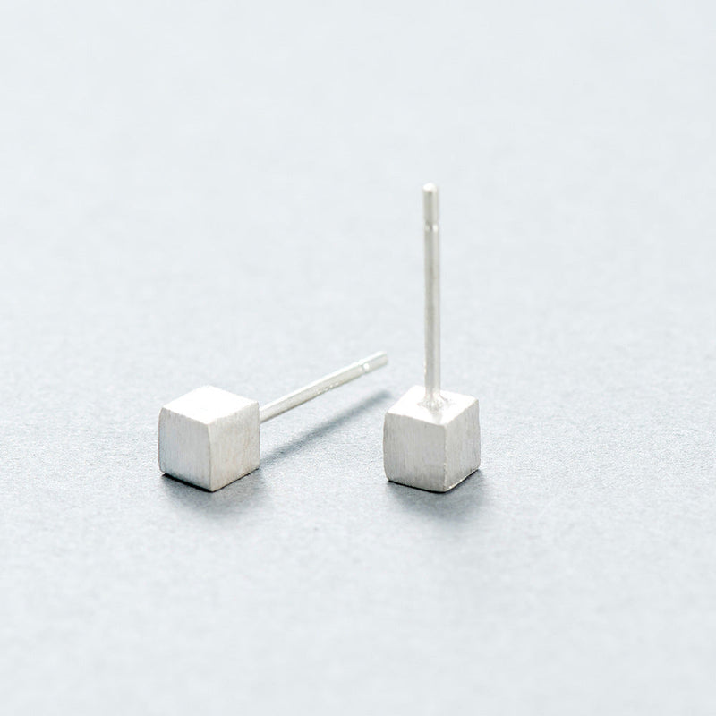 Sterling Silver Cube Earrings