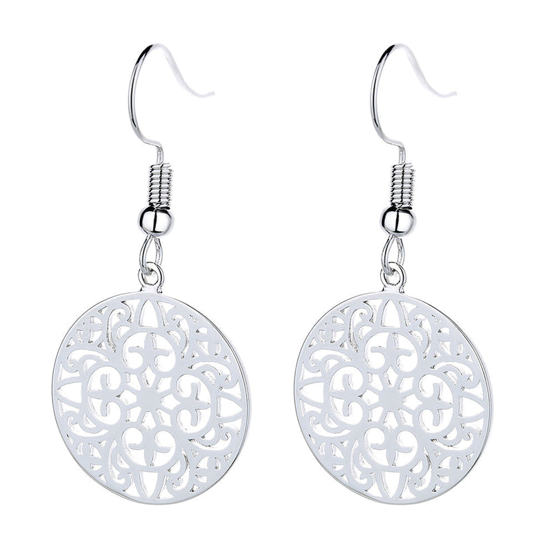 Sterling Silver Filgiree Hook Drop Earring