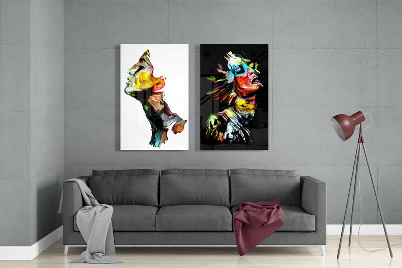 Feel the Music 2 Pieces Combine Glass Wall Art