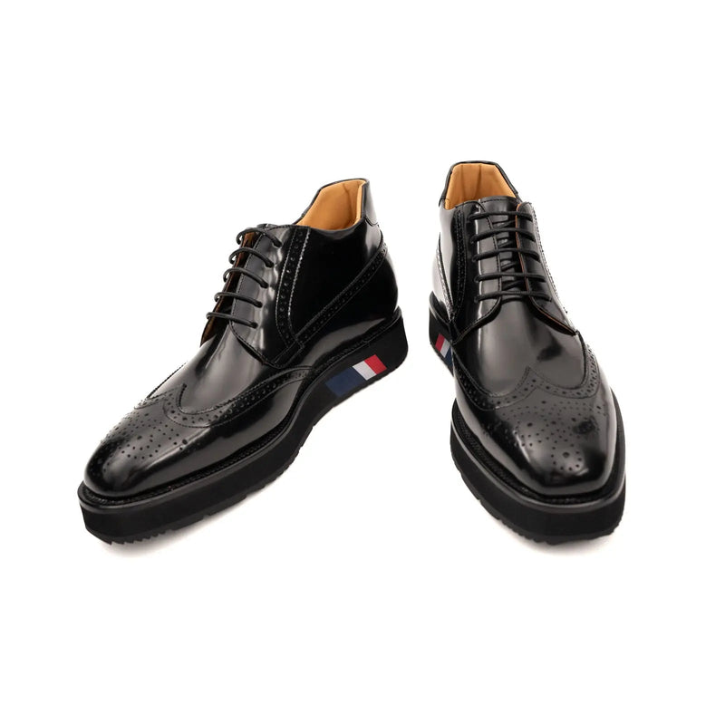 DIVINCH Black Patent Brogue Bootie