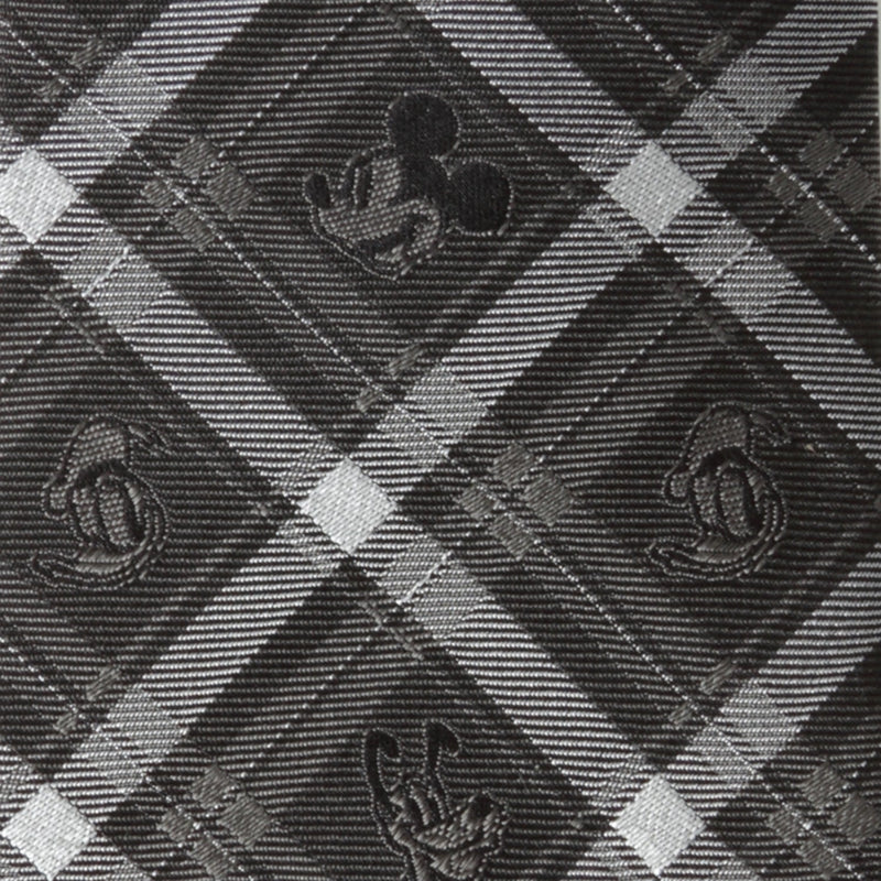 Disney Mickey and Friends Charcoal Plaid Men's Tie