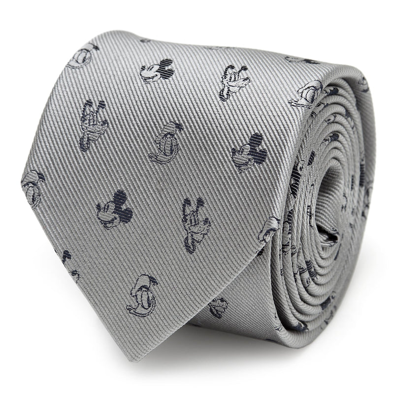 Disney Mickey and Friends Gray Men's Tie