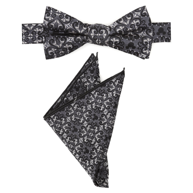 Disney Mickey Mouse Damask Pocket Square and Bow Tie Gift Set