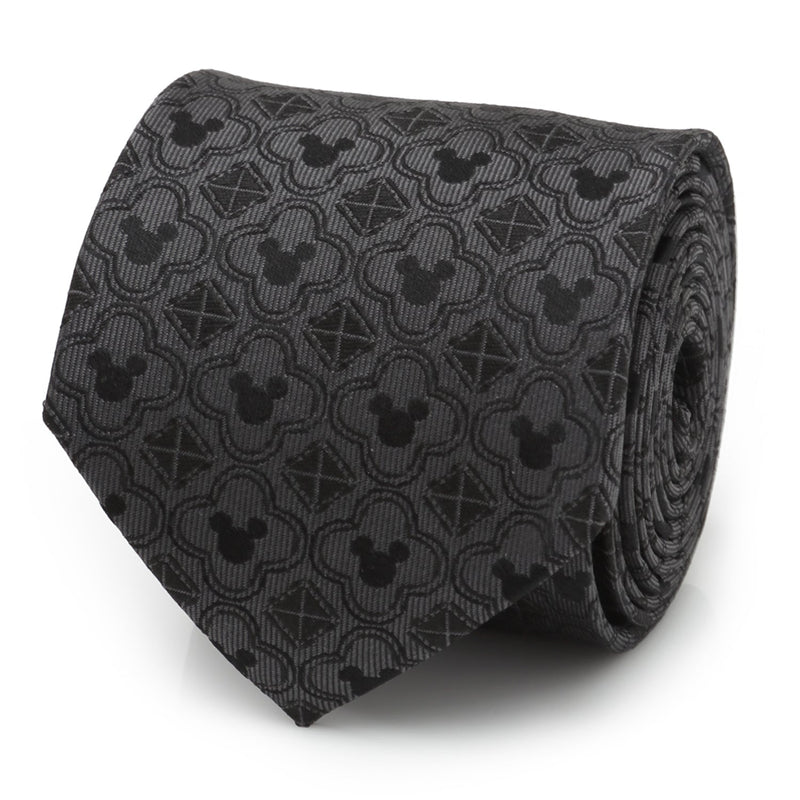 Disney Mickey Mouse Pattern Black Men's Tie