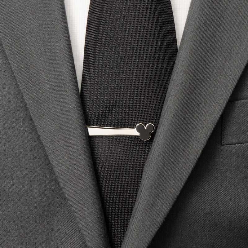 Disney Mickey Mouse Onyx Stainless Steel Tie Bar