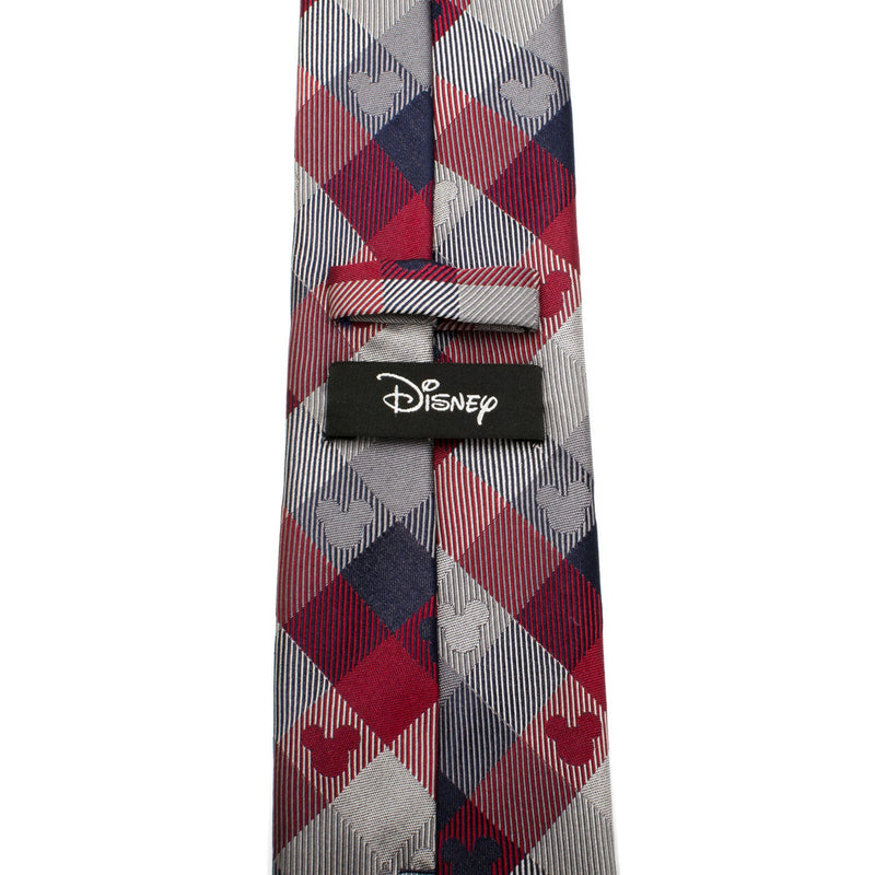 Disney Mickey Mouse Red and Blue Plaid Men's Tie
