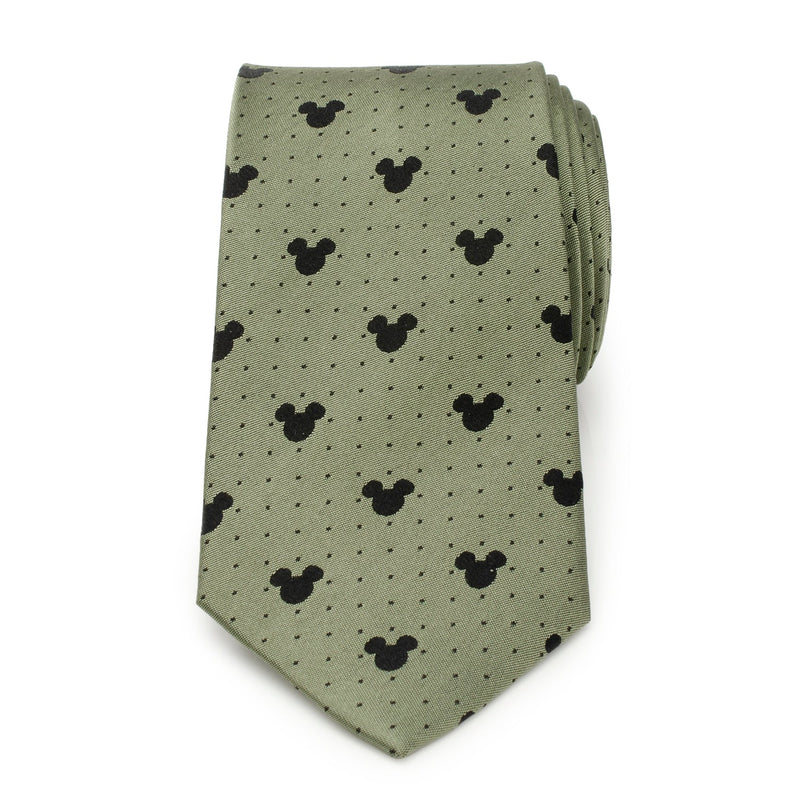 Disney Mickey Mouse Silhouette Dot Green Men's Tie