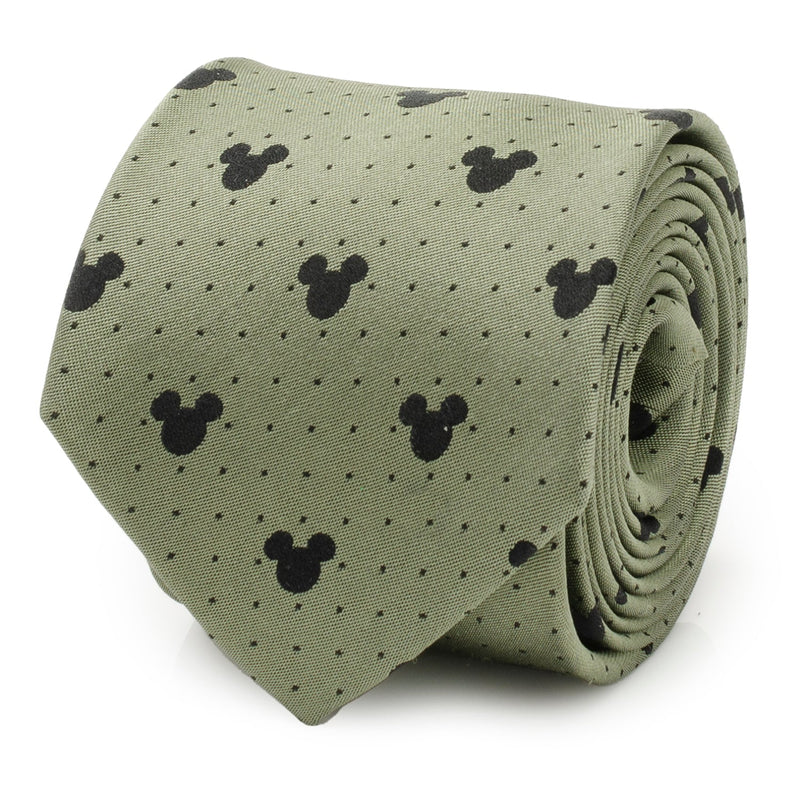Disney Mickey Mouse Silhouette Dot Green Men's Tie