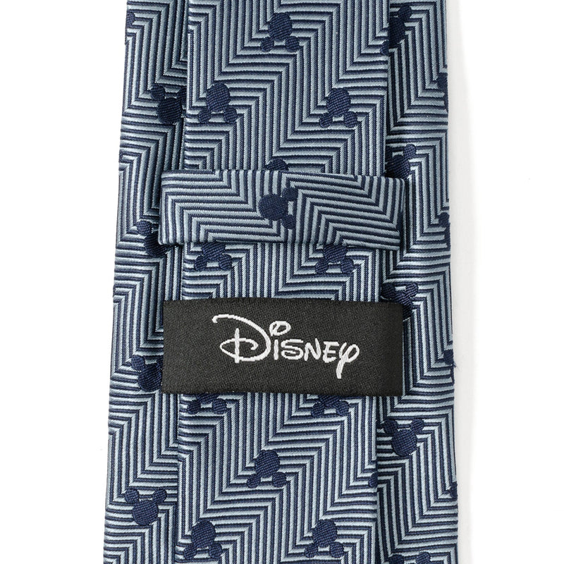 Disney Mickey Mouse Silhouette Blue Herringbone Men's Tie