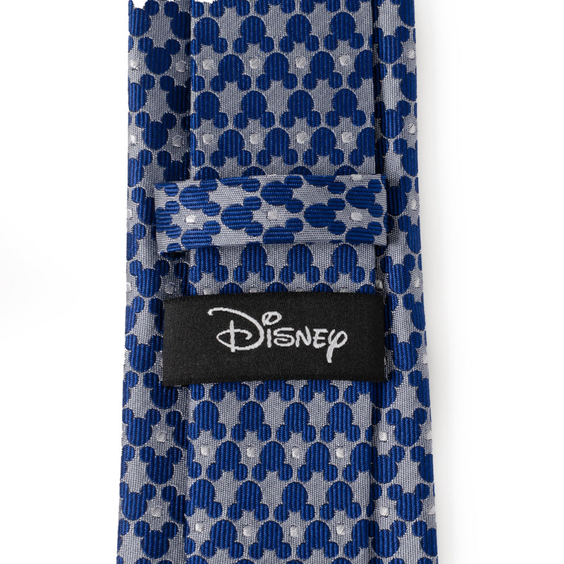 Disney Mickey Mouse Silhouette Pattern Dot Blue Tie