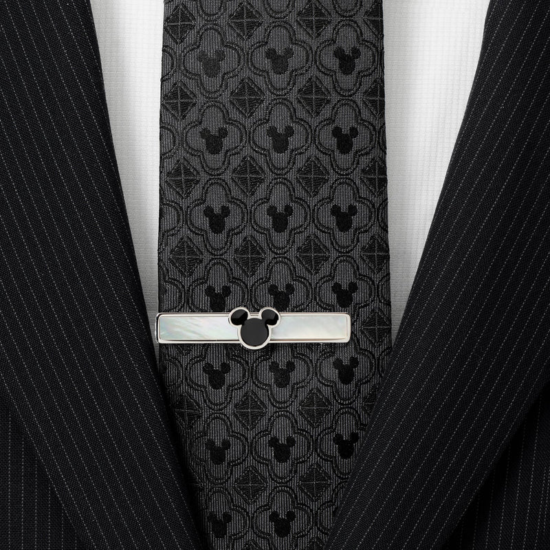 Disney Mickey Mouse Mother of Pearl Cufflinks and Tie Clip Gift Set