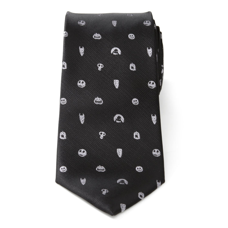 Disney The Nightmare Before Christmas Black Gray Men's Tie