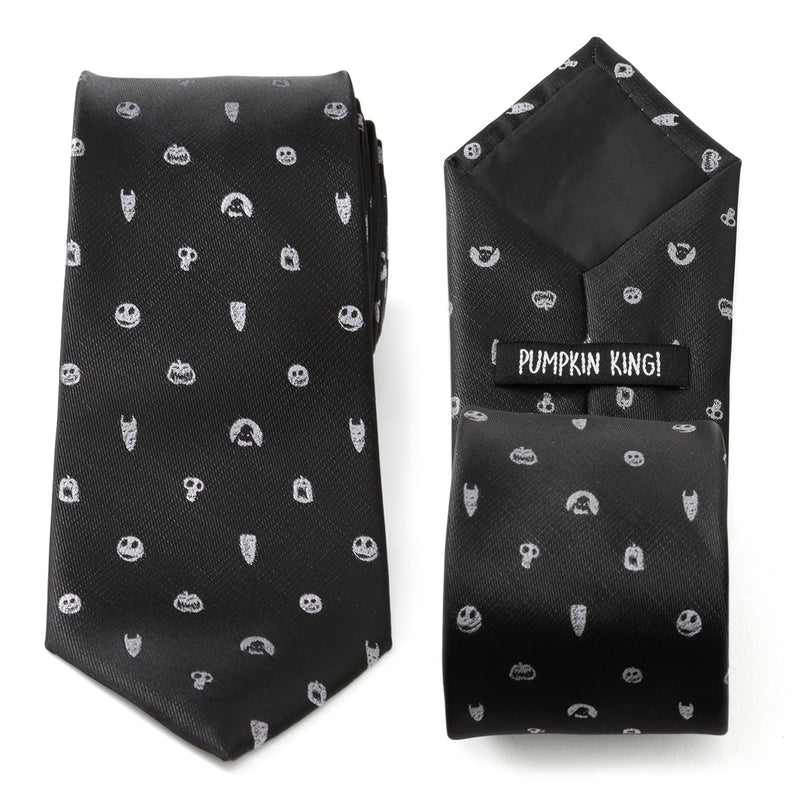 Disney The Nightmare Before Christmas Black Gray Men's Tie