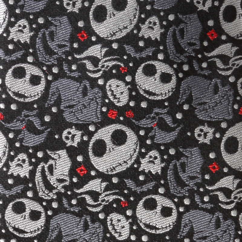 Disney The Nightmare Before Christmas Black Gray Pattern Men's Tie