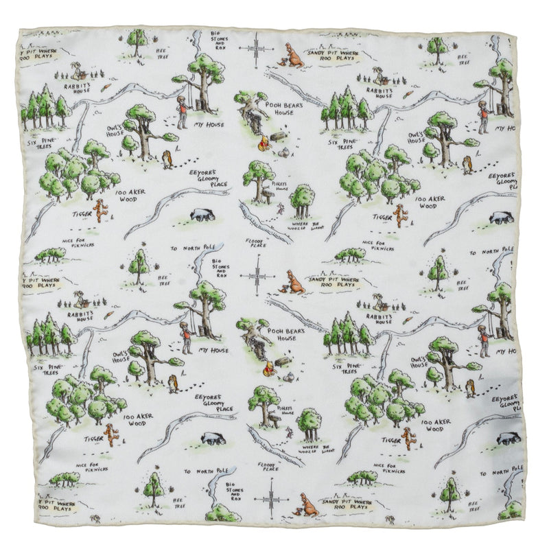 Disney Winnie the Pooh Map Pocket Square