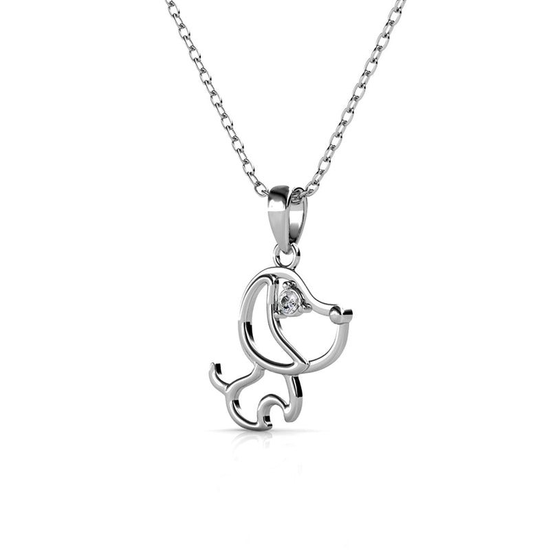 18K Rose-Gold Plated Dog Pendant Necklace