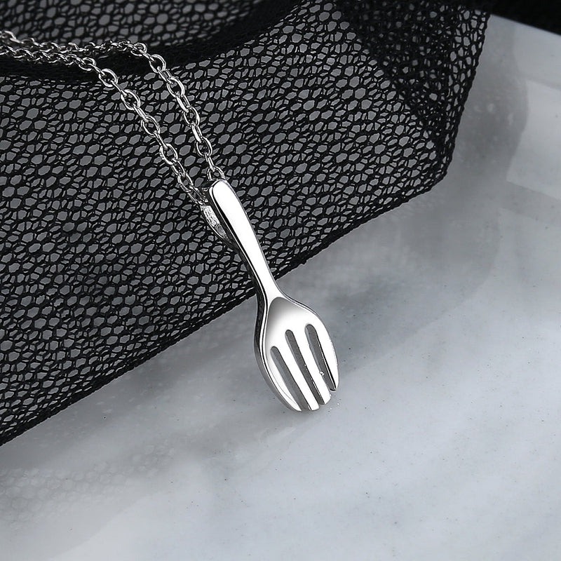 Sterling Silver Fork Pendant Necklace