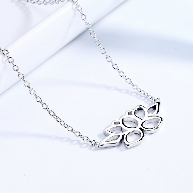 Sterling Silver Lotus Flower Necklace
