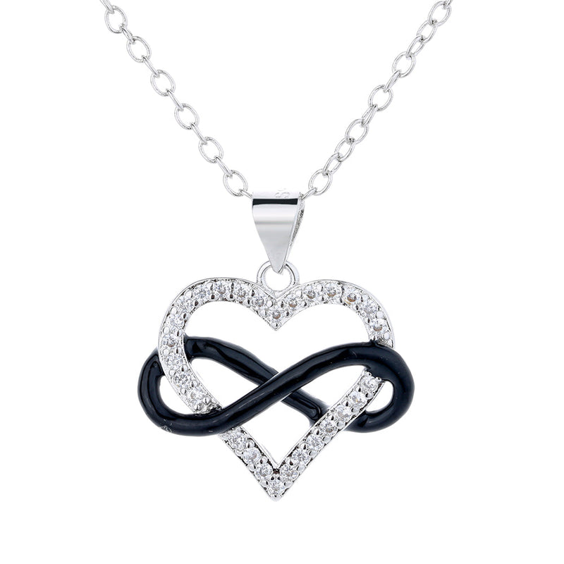 Swarovski Crystal Infinity Loop Heart Pendant Necklace