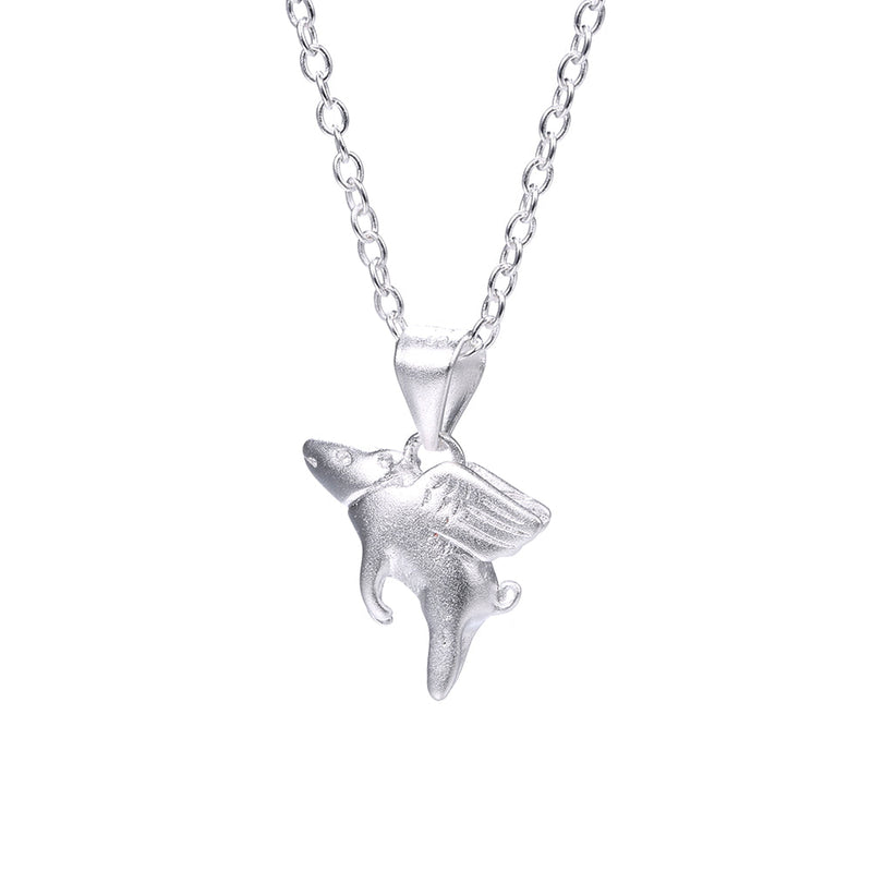 Sterling Silver When Pigs Fly Necklace