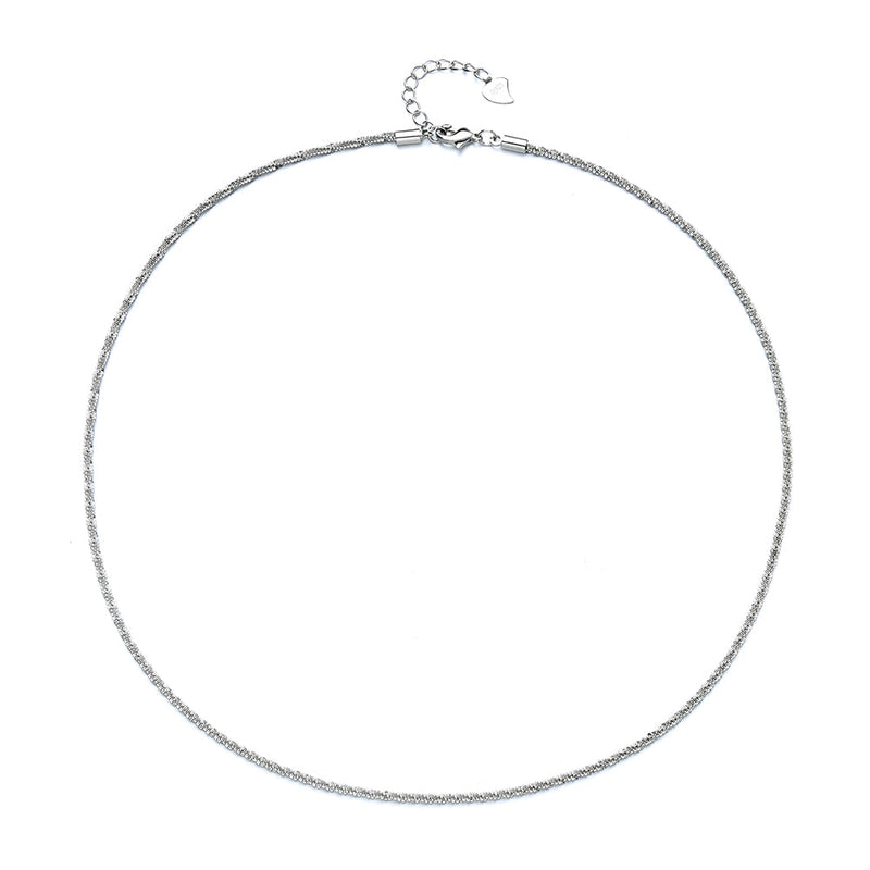 Italian Sterling Silver Roc Chain Necklace