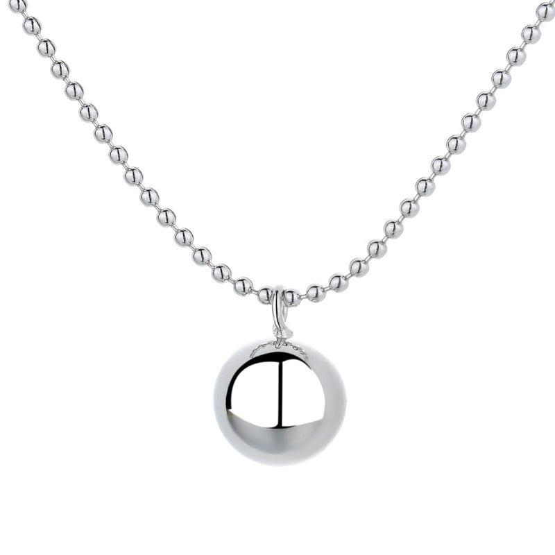 925 Sterling Silver Ball Bead Pendant Necklace