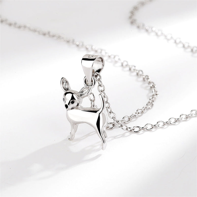Sterling Silver Chihuahua Dog Necklace