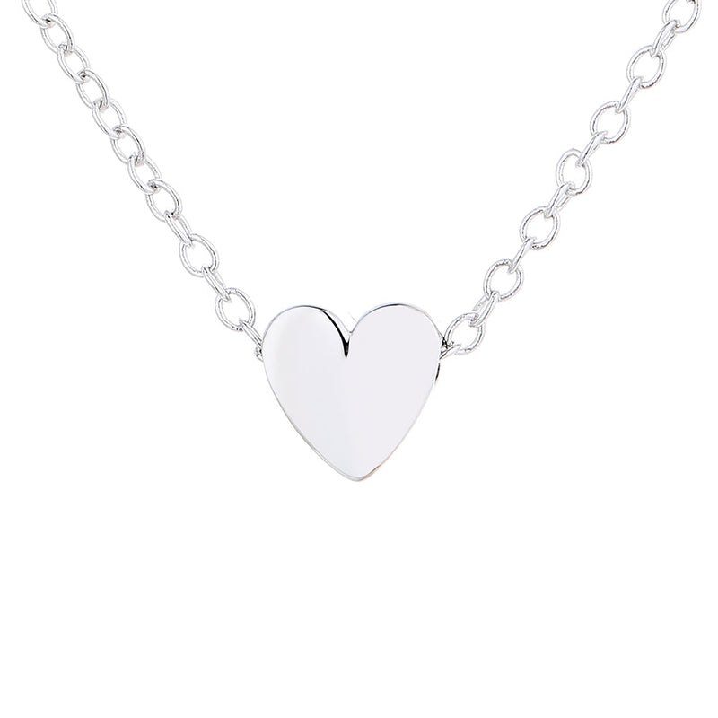18K White Gold Heart Pendant Necklace