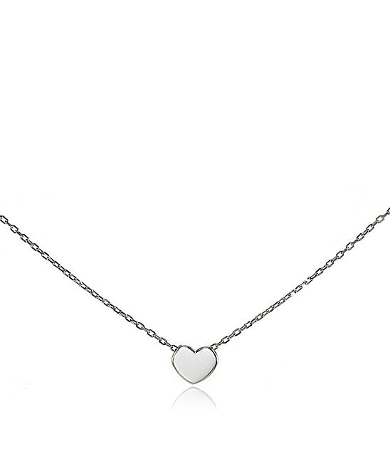 18K White Gold Heart Pendant Necklace