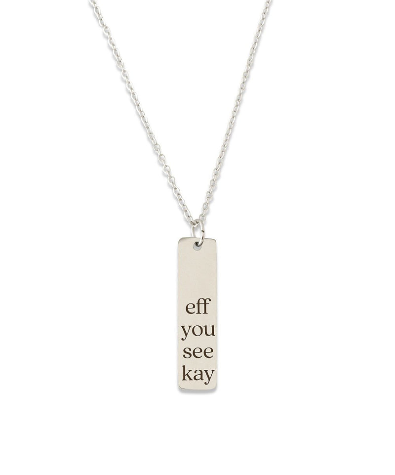 Sterling Silver Eff You See Kay Pendant Necklace